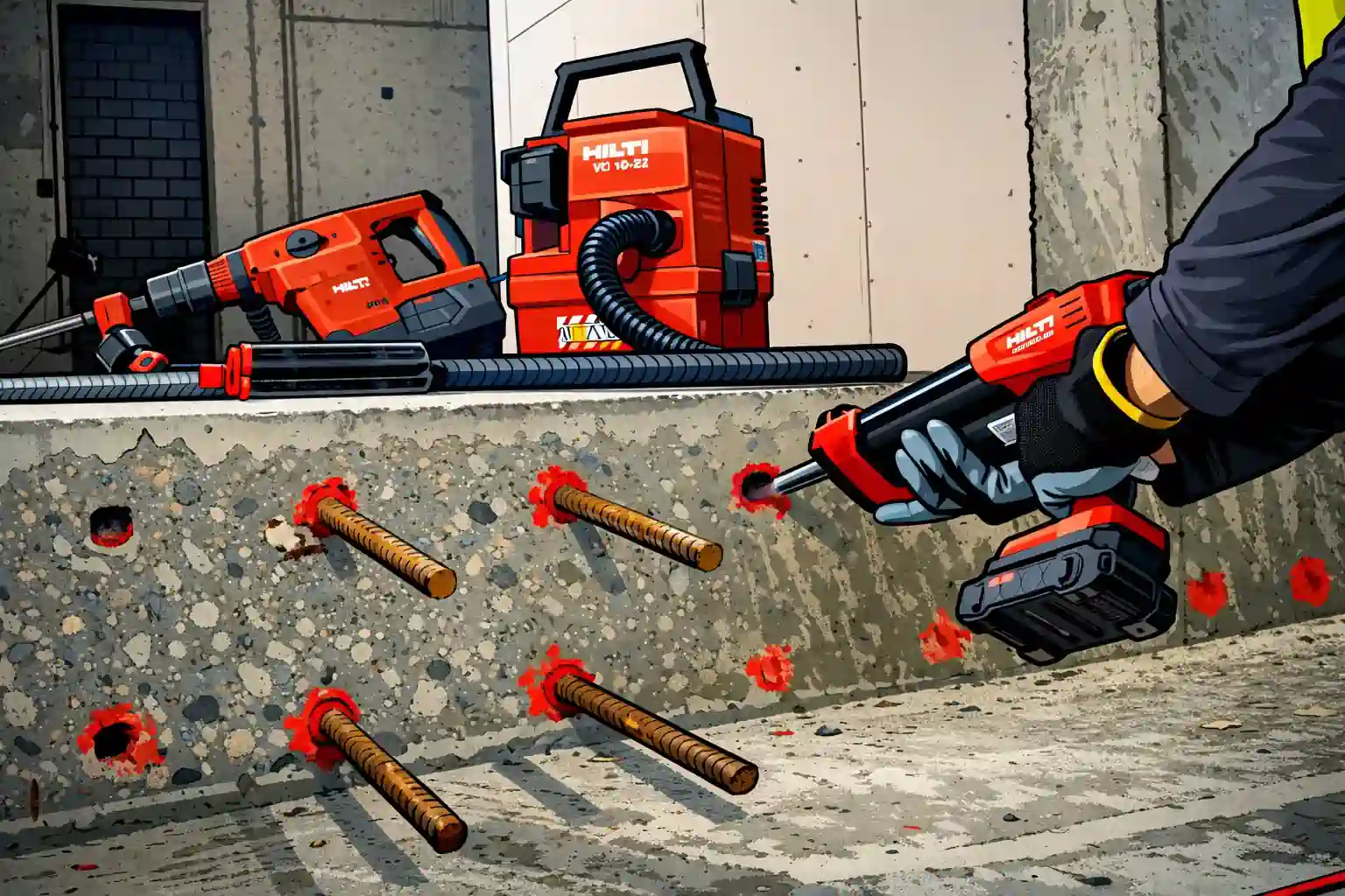 Bewehrungsanschlüsse – Illustration der Arbeit